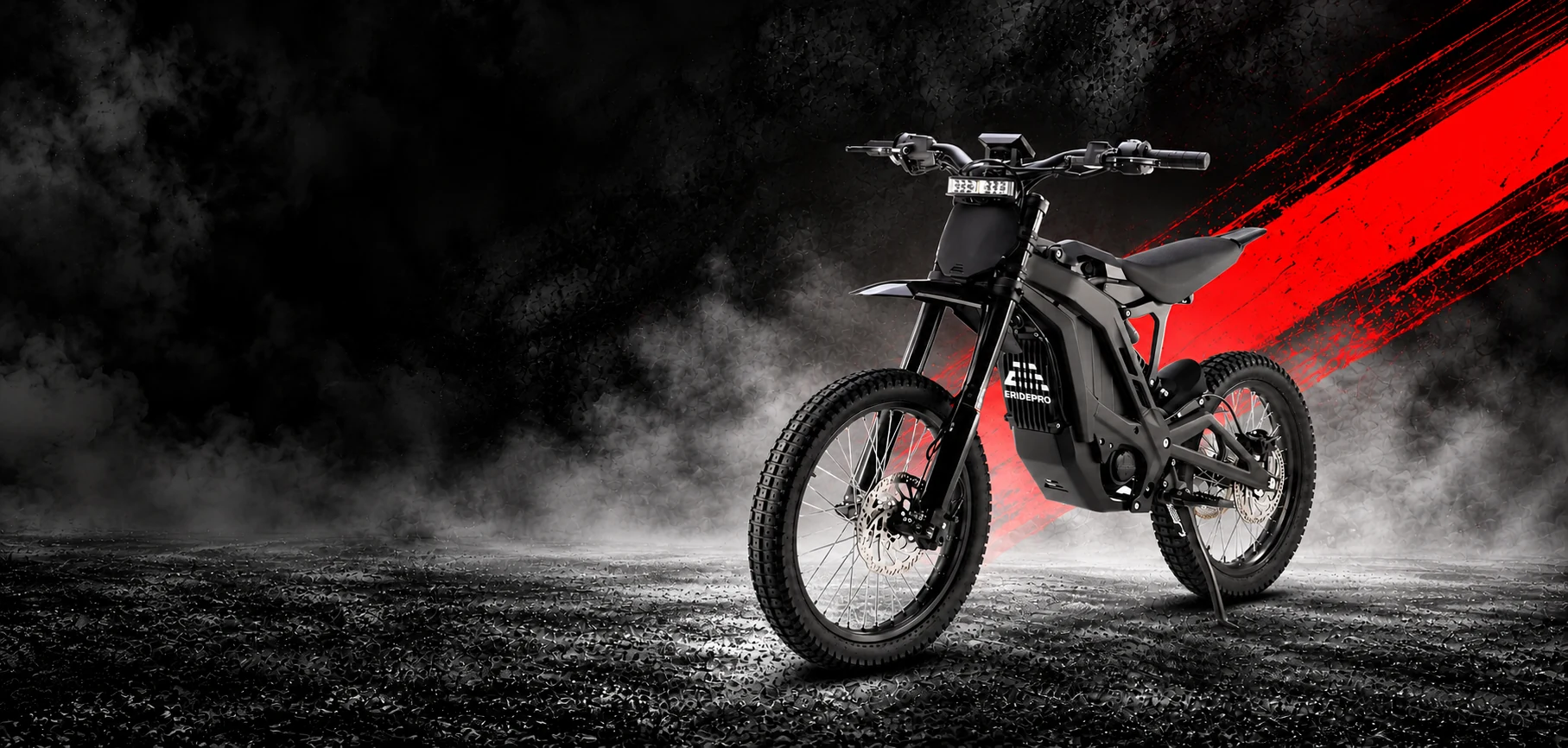 E Ride Pro SS 4.0 sobre fondo negro y rojo