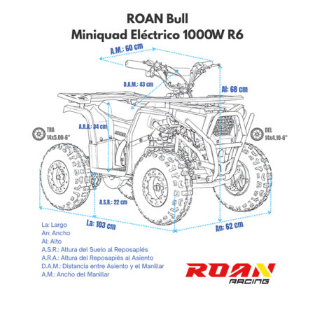 MINI QUAD ELECTRICO ROAN BULL 1000W - Miniatura 2